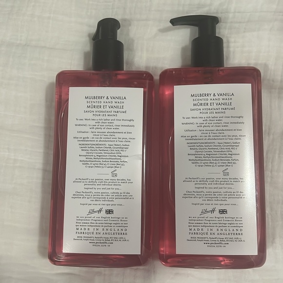 NEW PECKSNIFF'S 2 - Piece Set Mulberry & Vanilla Hand Wash 16.9 fl oz 500ml - Picture 3 of 3